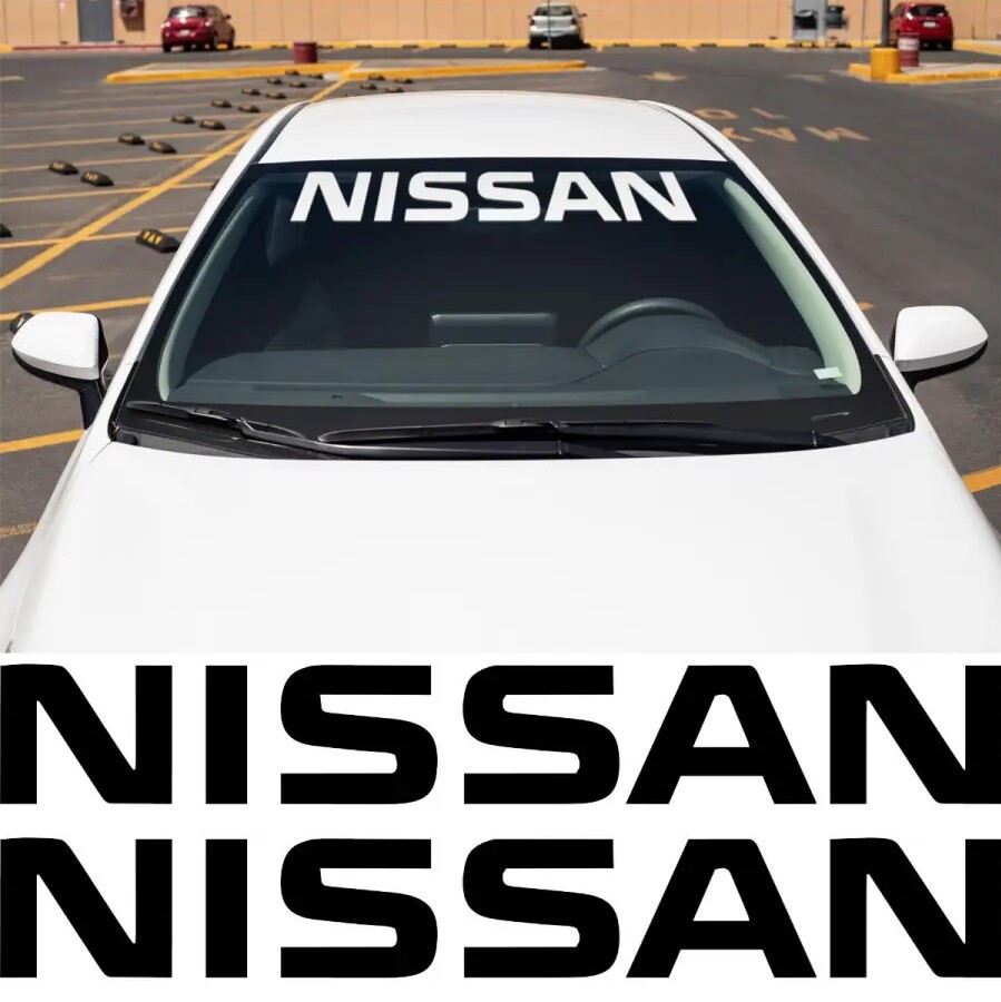 NISSAN WINDSHIELD BANNER DIE CUT STICKER VINYL WINDOW DECAL - ANY