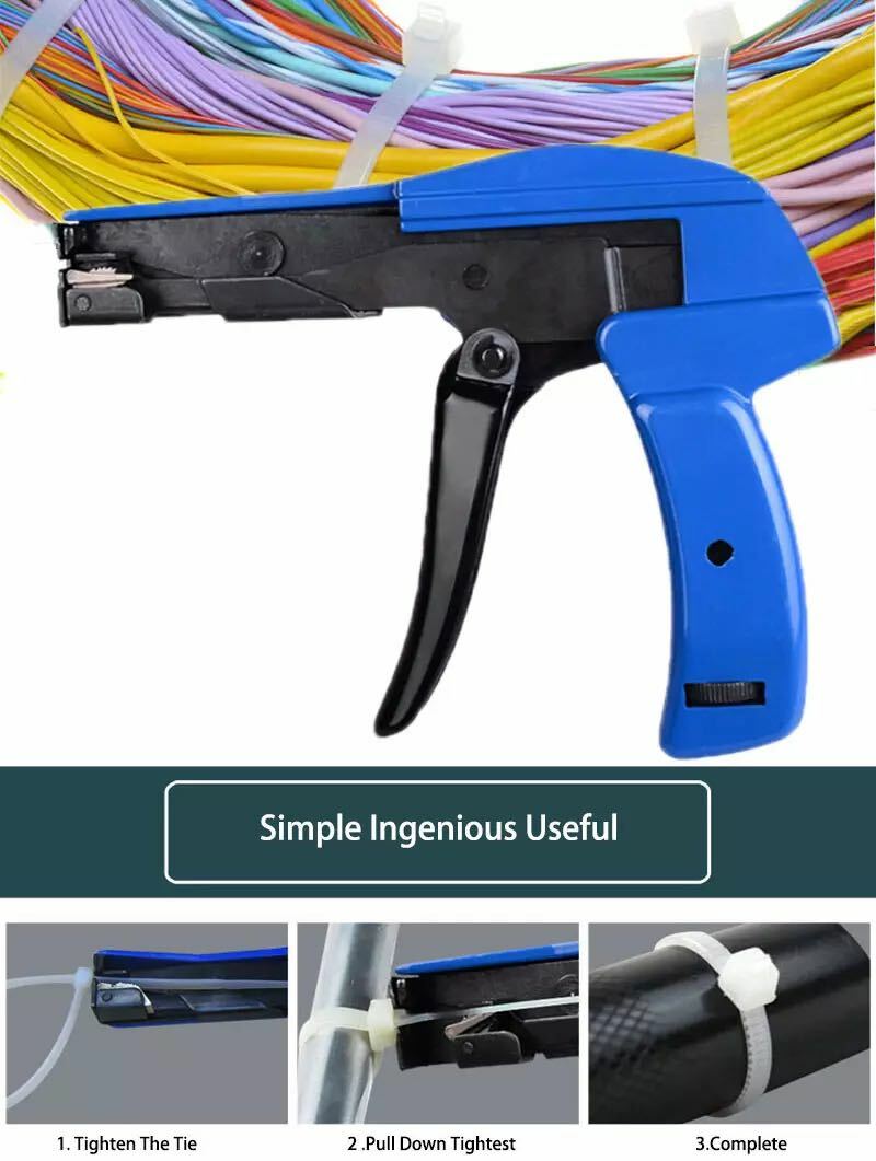 Auto Cable Tie Gun Cut Zip Cutter Fastener Tension Tool 2.24.8mm Nylon