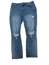 Old Navy Women's Jeans Size 16 34x27 Power Straight High Rise Distressed Denim