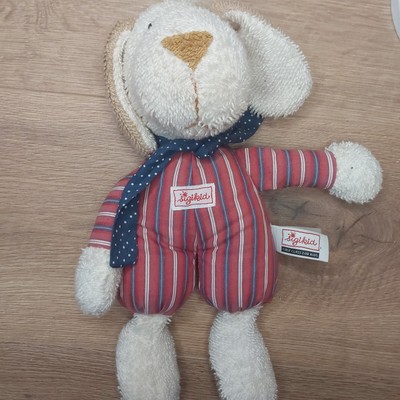 Sigikid HUND kuscheltier PLÜSCH rot mit SCHAL