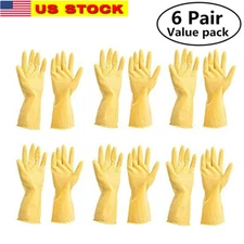Tsyware 12 Gloves 6 Pairs Unbreakable Heavy Duty Kitchen Rubber Cleaning Gloves