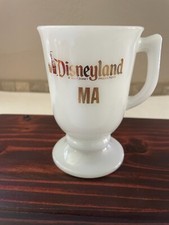 Disneyland "MA" Milk Glass Pedestal Footed Raised Vintage