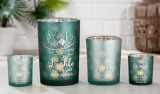 Windlicht Glas Seerose (G40458) Kerzenglas Leuchter