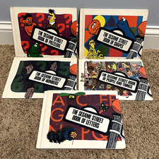 Set Of 5 Sesame Street Book Shapes Letters People Things Numbers Puzzlers 1970