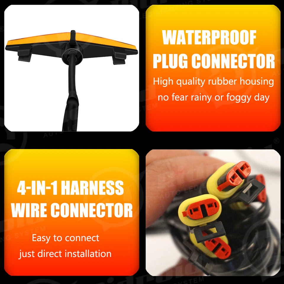 4PCS Raptor Style Amber Grille LED Lights For 2014-2021 Toyota 4Runner - Image 4 of 4