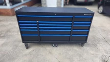 Montezuma Tool Box - 72" x 20" 16 Multiple Outlets & Black Powder Coat Finish