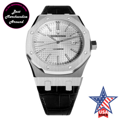 White BlackSapphire Luxury mens watch MIYOTA quartz Oak Homage Holuns watch 41mm