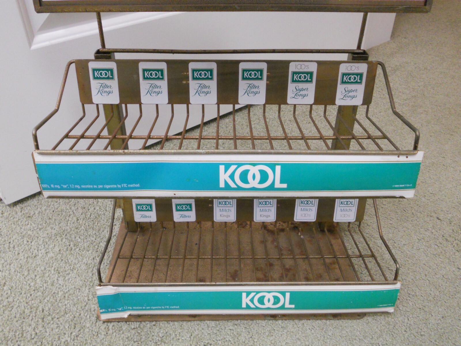 Vintage KOOL Cigarette Metal Counter Display Advertising Store Sign
