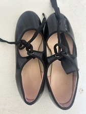 Capezio Girls Tap Shoes Black Size 12N Tele Tone Tap Patent