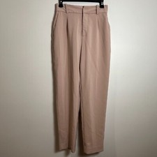 Zara Womens High Waisted Pleated Tapered Trousers Blush Pink Size S 2559/555/942