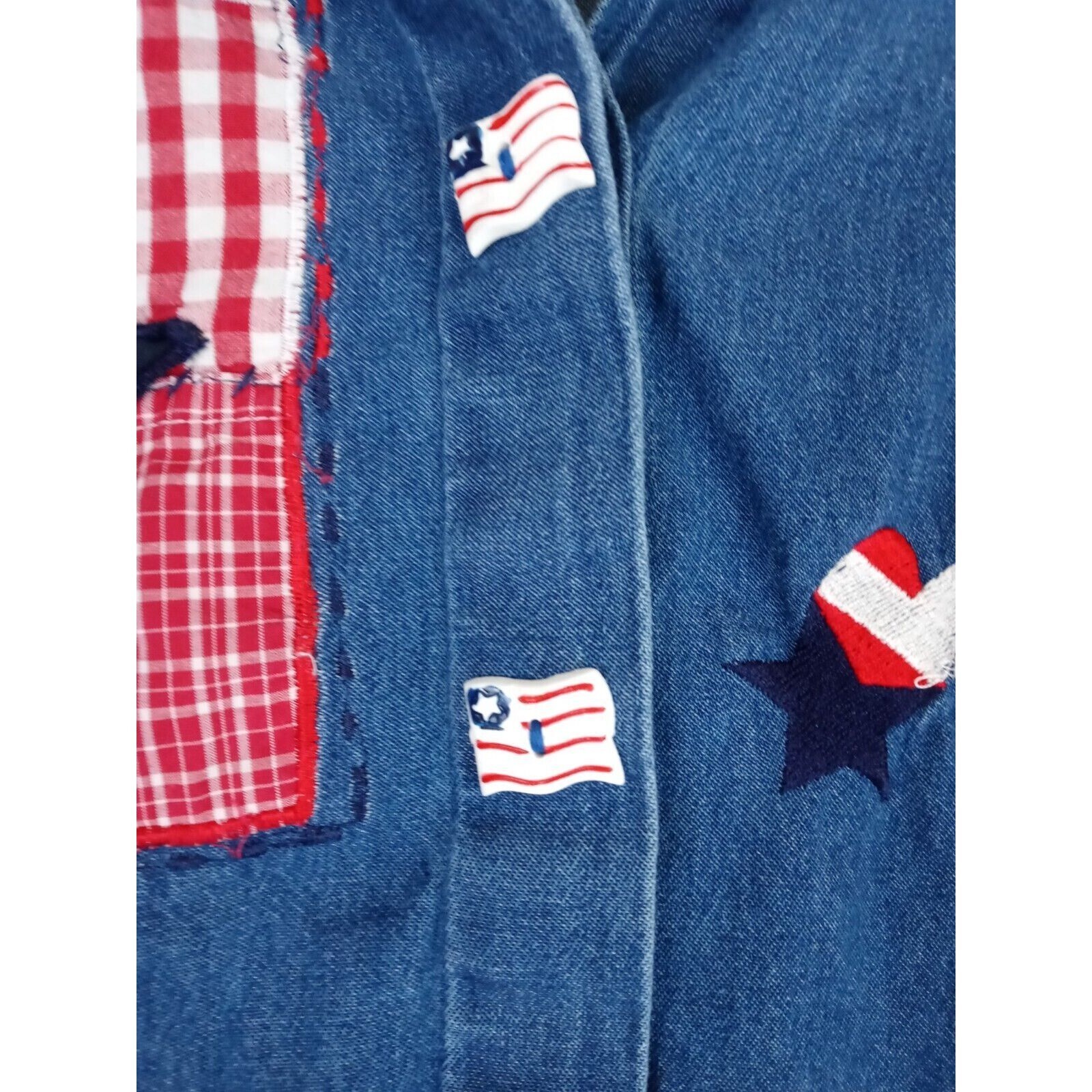 New Direction Embroidered Patchwork Patriotic Shi… - image 7