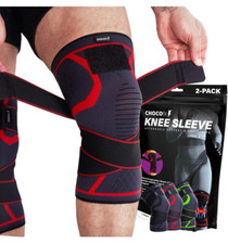 Knee Sleeve Compression Brace Support For Sport Gym Joint Pain Arthritis Relief