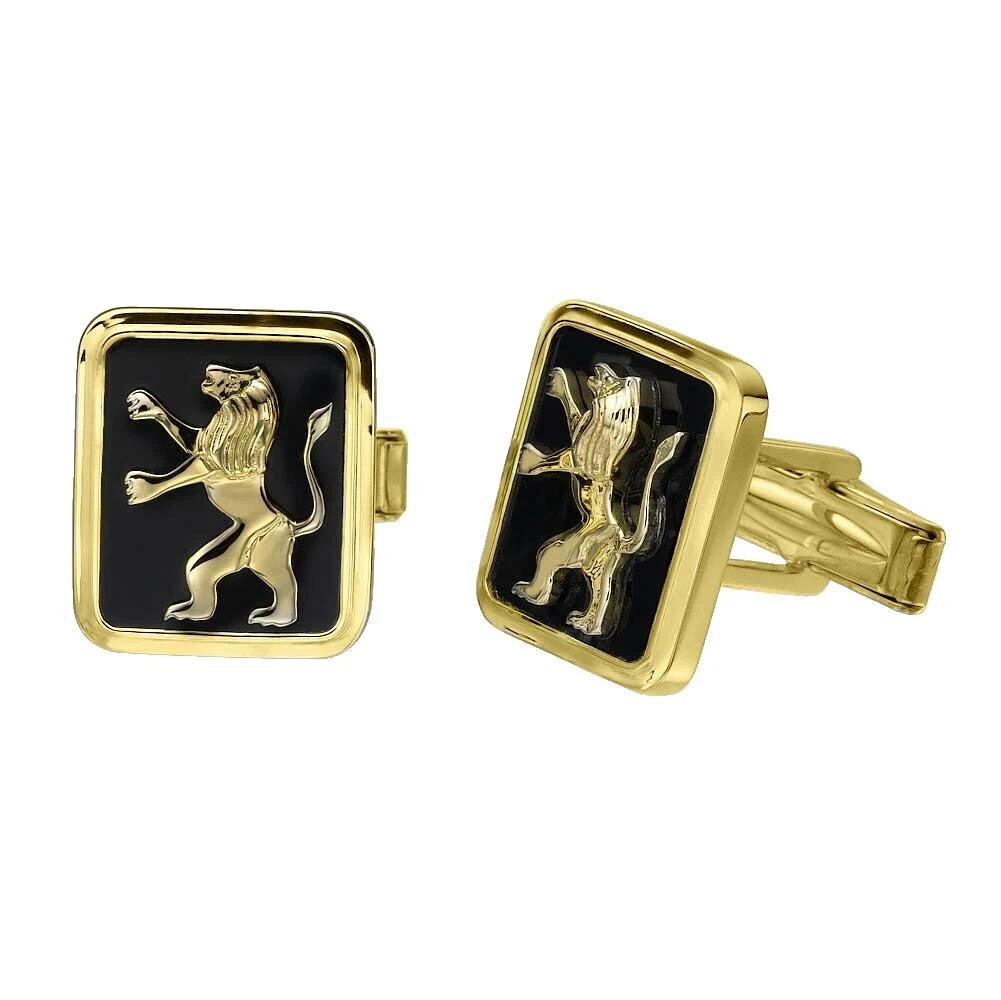 Black Yellow Gold Cufflinks for Men