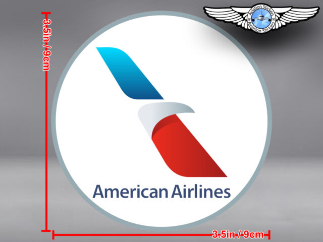 AMERICAN AIRLINES AA NEW STYLIZED EAGLE LOGO ROUND DECAL / STICKER