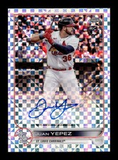 2022 Topps Chrome Update #AC-JY Juan Yepez Rookie Auto X-Fractor RC SP/125