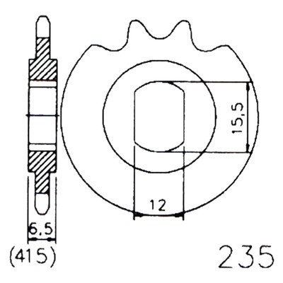 Ritzel 12 Zähne für Hercules Optima 50 3S Baujahr 1980-1988 von Esjot