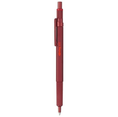 rOtring 600 Ballpoint Pen, Medium Point, Black Ink, 1 Count (Pack of 1), Red 