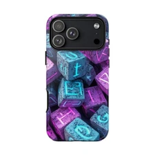 Glyph Stones Teal Purple Rune Phone Case