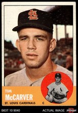 1963 Topps #394 Tim McCarver Cardinals 2 - GOOD