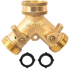 Hose Splitter, Garden Hose Splitter Heavy Duty 2 Way, Solid Brass Water Hose Y S