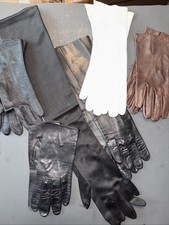 VINTAGE LOT OF 6 SHORT/LONG PAIR LADIES GLOVES CLOTH  LEATHER /50-60'S