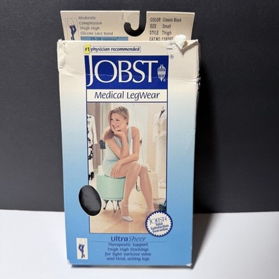 Jobst Medical Legwear Moderate Compression 15-20 mmHg Thigh Black Small