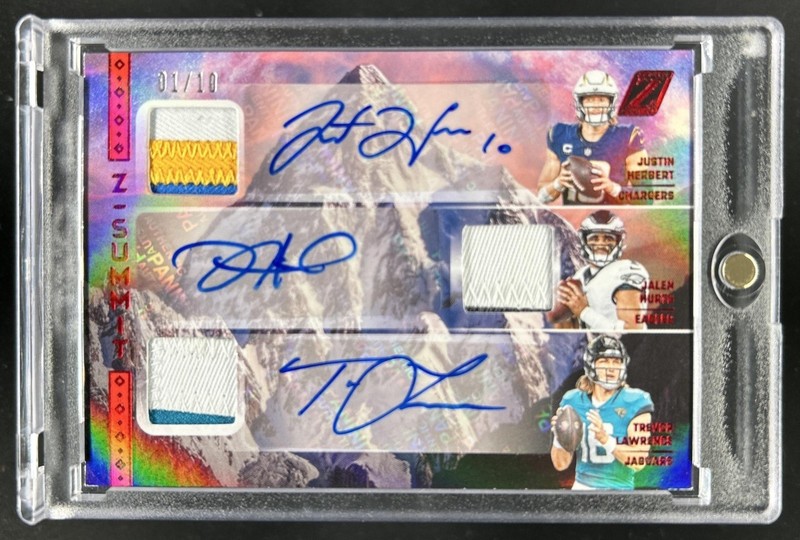 2024 Zenith Justin Herbert Jalen Hurts Trevor Lawrence Summit Patch Auto #/10