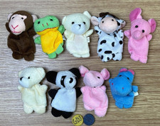 9-Finger Puppets-Elephant Cow Frog Monkey Hippo Bear Panda Mouse 9-GDJ-A-602