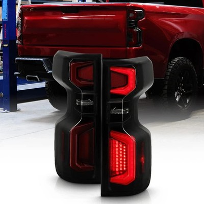 - for [Factory LED Type] 2019-2023 Chevy Silverado 1500 Black Smoked LED Tube Ta