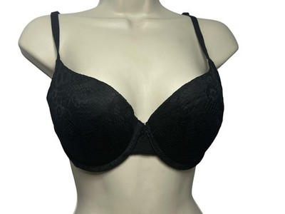 No Boundaries Bra Womens 34DD Black Push Up Underwire Padded Adjustable Straps
