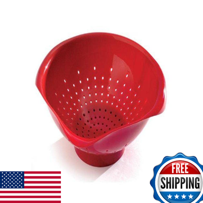 #ad Norpro Red Colander 3.5 Qt Cooking Draining Kitchen Tool $26.38
