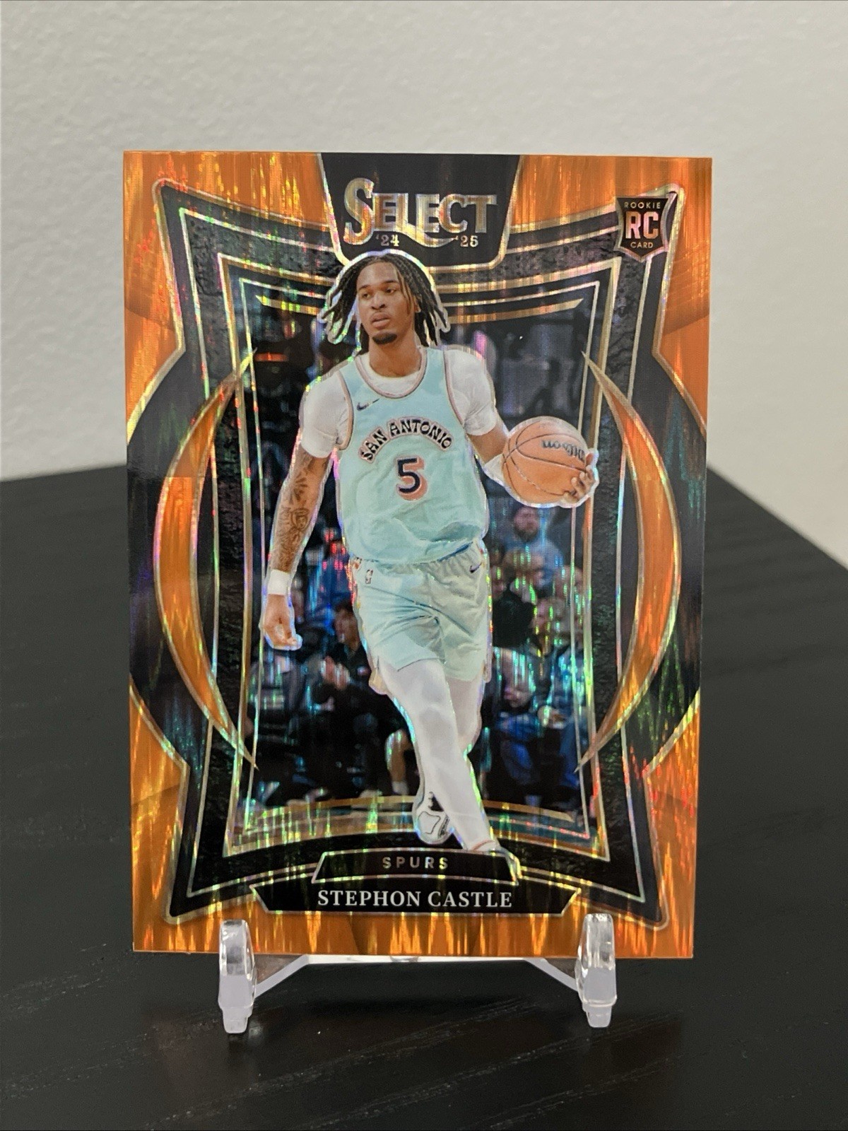 2024-25 Panini Select - Concourse Stephon Castle #72 Orange Flash Prizm (RC)