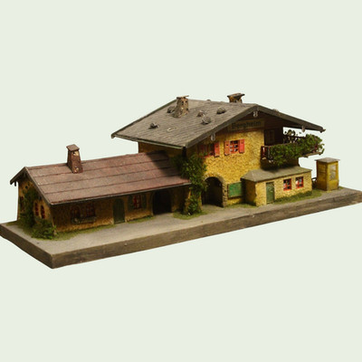 Diorama H0 Bahnhof  Bergheim    patiniertes Diorama / Modellbau   patiniert