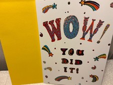 GRADUATION RSVP GREETING CARD New w/Envelope "WOW! YOU DID IT-CONGRATULATIONS"