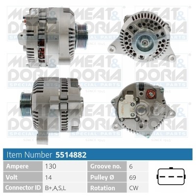 Meat & Doria Generator FüR Ford Cougar Ec_ 2.5 V6 24V Mondeo II Turnier BNP-image