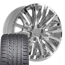 Oe Wheels Cv33 22x9 Chrome Rims Goodyear Eagle Sport Tires Set 6x139.7 28et