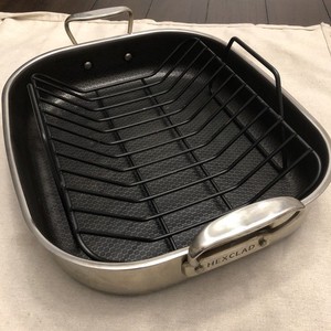 HexClad Hybrid Roasting Pan Large Nonstick Heavy Duty With Rack