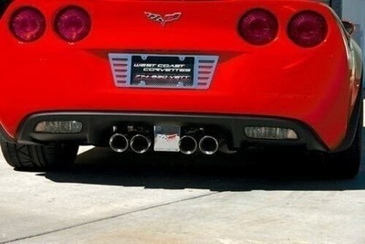 C6 Corvette Exhaust Plate - Billet Chrome with C6 Logo for NPP or Corsa Exhaust