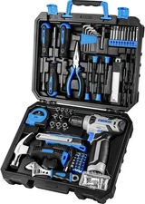 126PCS Multi-functional Cordless Drill Driver Tool Kit 8V Blue Cordless Drill US