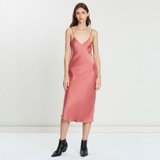 Silk Laundry Silk “90’s Slip Dress” Size Small Dusty Rose Pink Kate Moss Y2K CBK