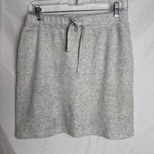 Juicy Couture Velour Skirt Y2K Heathered GrayMini Skirt Drawstring Crown Medium