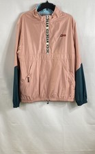 Icecream Men's Anorak Pullover Jacket Pink Teal Colorblock Windbreaker Logo L