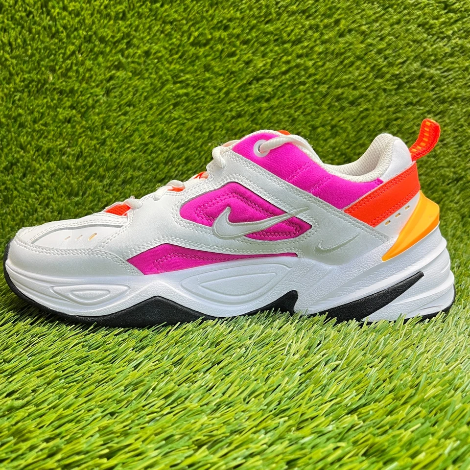 Nike M2K Tekno Womens Size 8 White Pink Orange Athletic Leather Shoes Sneakers - Image 2 of 4