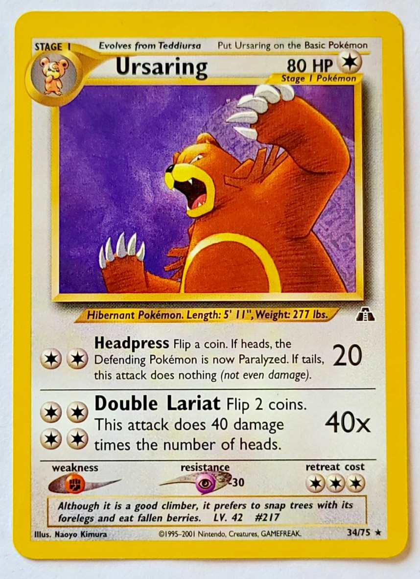 Pokemon TCG: Ursaring Neo Discovery #34/75 Near Mint - Mint