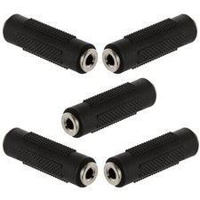 5PCS 3.5mm Stereo Jack Coupler 1/8 in Female AUX Audio Cable Extender Adapter