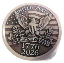 250 US ANNIVERSARY epoxy on PROUD MILITARY FAMILY 2" CHALLENGE COIN
