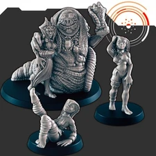 EC3D QUADRANT  Crime Boss and Dancers x3 28mm Stargrave Starfinder Starsaga