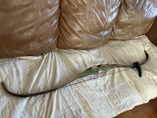 70's VINTAGE BEAR ARCHERY GRIZZLY RECURE BOW 45#RH 58"  GREEN BROWN GLASS NICE!!