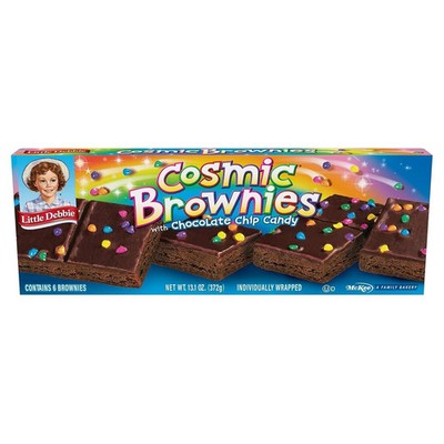 Little Debbie COSMIC Brownies, 6 Individually Wrapped Cookies, 13.1 oz Box, Pack