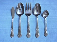New Oneida AZALEA 5pc Hostess Set Stainless Serving Flatware